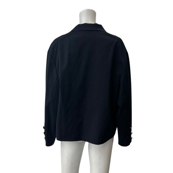 $520 Sandro Blue Cropped Patch Blazer Wool Jacket size 10/FR 42 - Picture 7 of 11